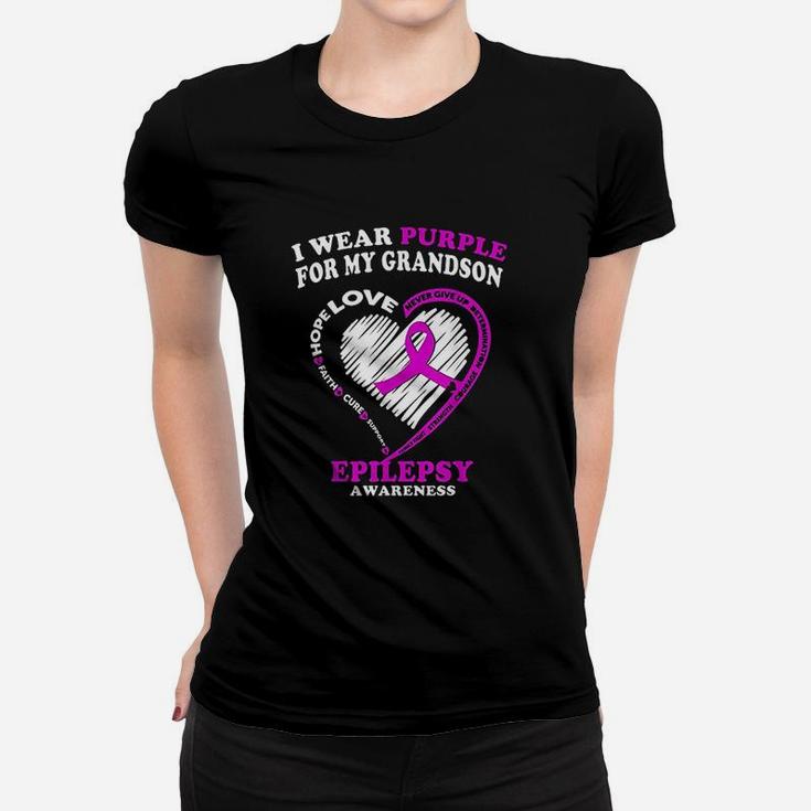 I Wear Purple For My Grandson Women T-shirt