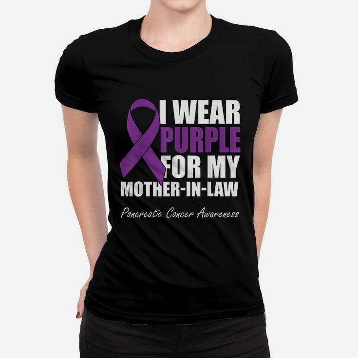I Wear Purple For My Mother In Law Pancreatic Women T-shirt