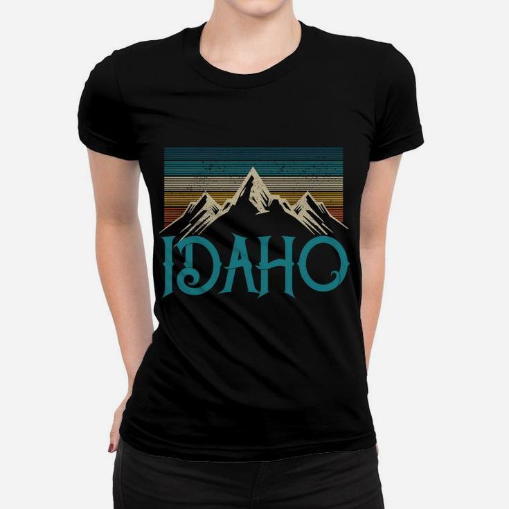 Idaho Vintage Mountains Nature Hiking Pride Souvenirs Gift Women T-shirt