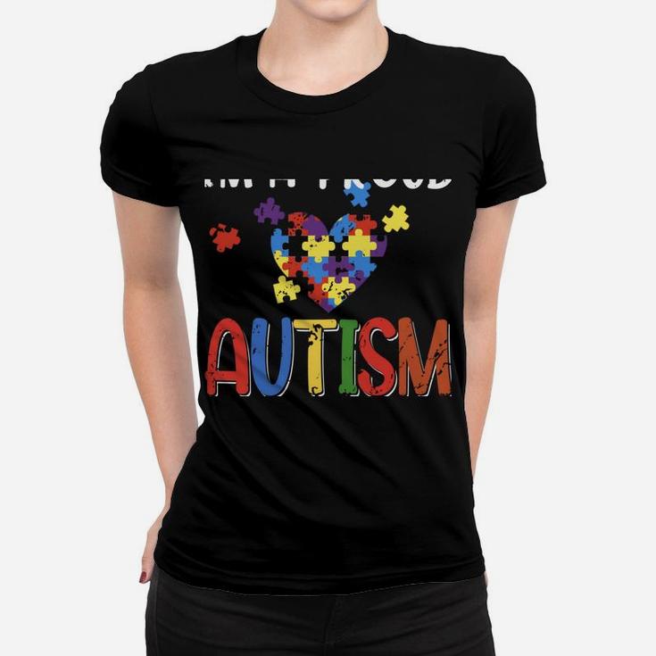 I'm A Proud Autism Auntie Autism Awareness Costume Heart Women T-shirt