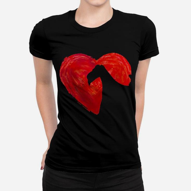 In My Heart Valentine's Day Silhouette Wire Fox Terrier Women T-shirt