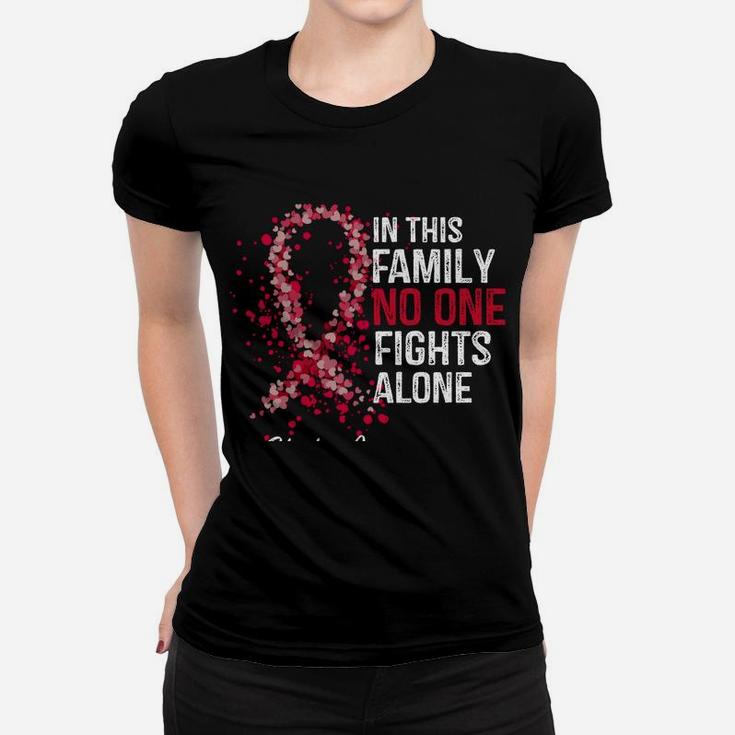 In This Family No One Fights Alone Stroke Awareness Survivor Women T-shirt