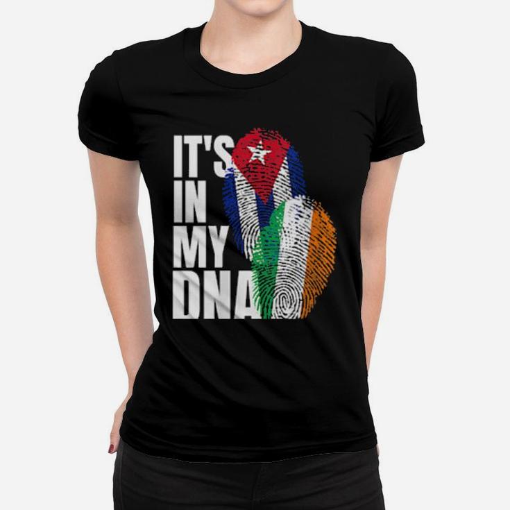 Irish And Cuban Mix Dna Flag Heritage Women T-shirt