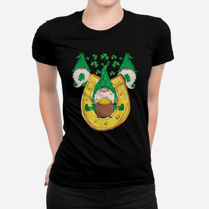 Irish Gnome Green Shamrock Leprechaun Lucky St Patricks Day Women T-shirt