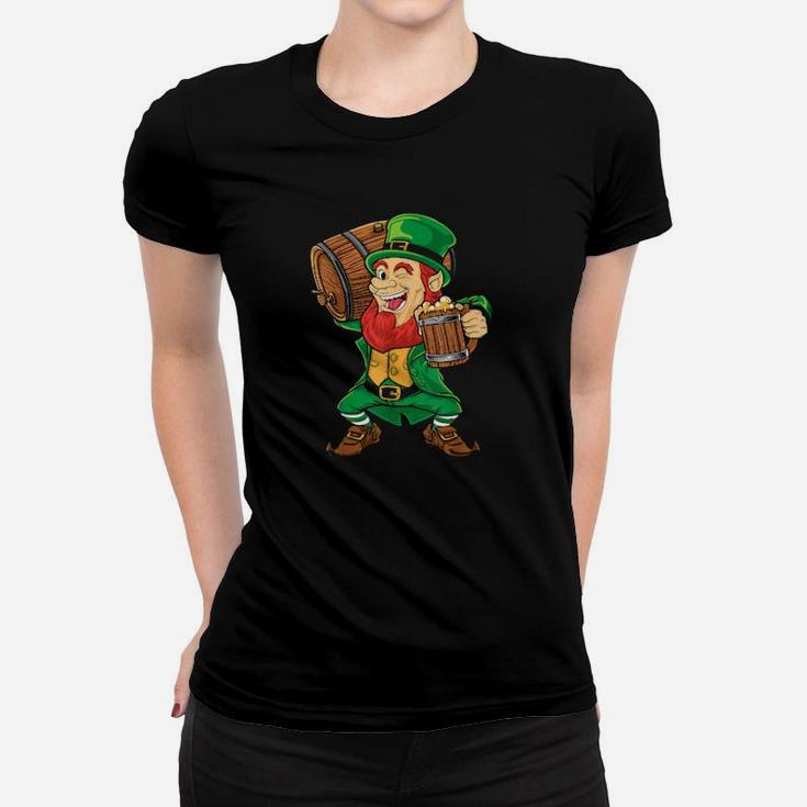 Irish Leprechaun With Barrel Beer St Patrick's Day Women T-shirt