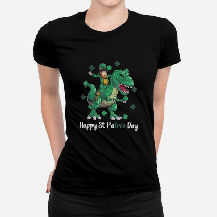 Irish Riding Dinosaurs Happy St Patricks Day Women T-shirt