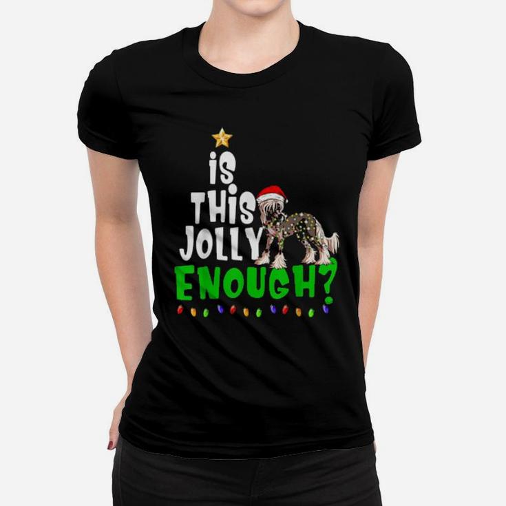 Is This Jolly Enough Xmas Chinese Crested Women T-shirt