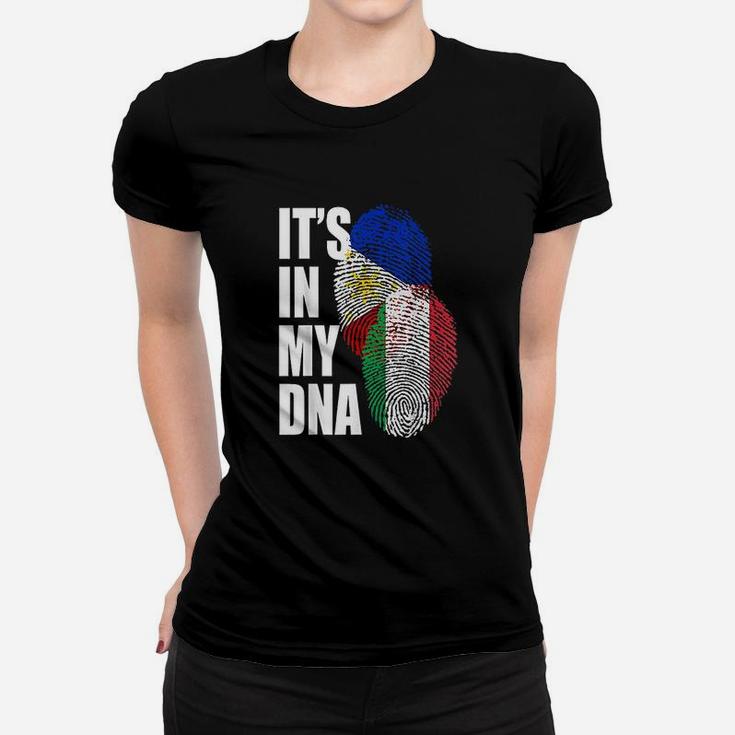Italian And Filipino Dna Mix Flag Heritage Women T-shirt