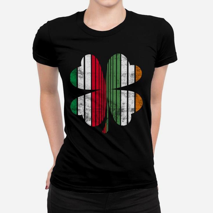 Italian Wee Bit Irish Long Sleeve Italy Patrick Day Gifts Women T-shirt
