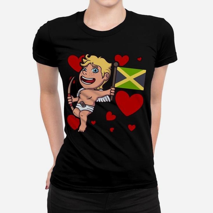 Jamaican Cupid Valentines Day Jamaica Themed Gift Women T-shirt