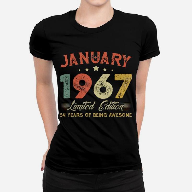 January 1967 54 Years Old Retro 54Th Birthday Gift Women T-shirt