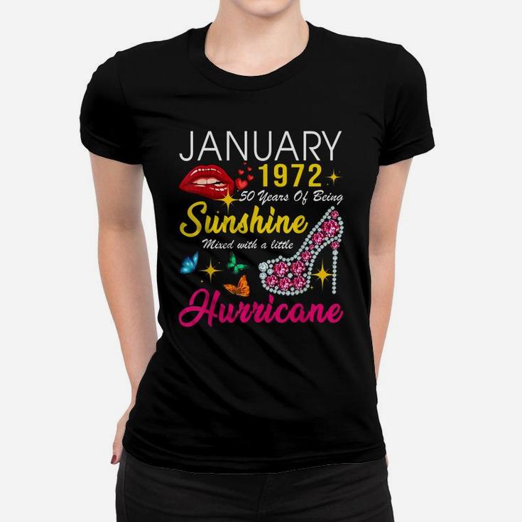 January 1972 50 Years Of Being Sunshine 50Th Birthday Women Women T-shirt