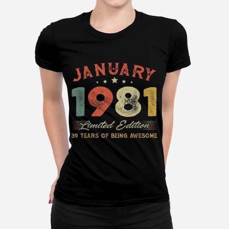 January 1981 39 Years Old Vintage 39Th Birthday Gifts Women T-shirt