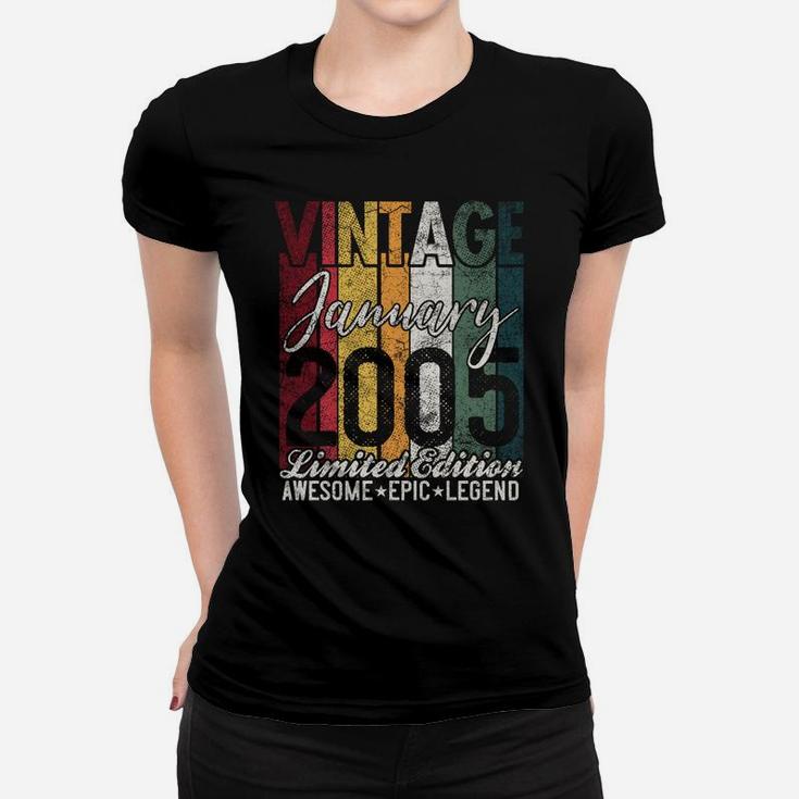 January 2005 16Th Birthday Gift 16 Years Old Vintage Retro Women T-shirt