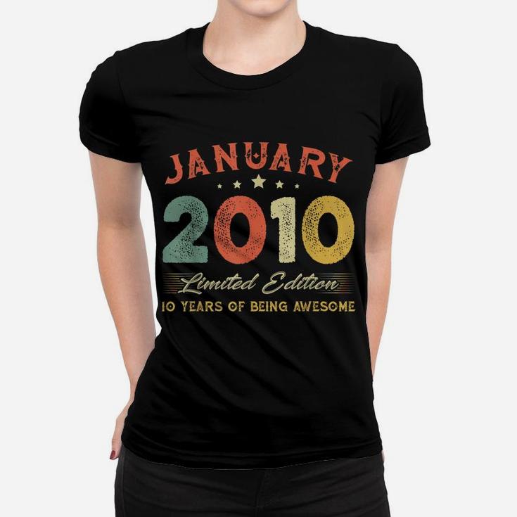 January 2010 10 Years Old Vintage 10Th Birthday Gifts Women T-shirt