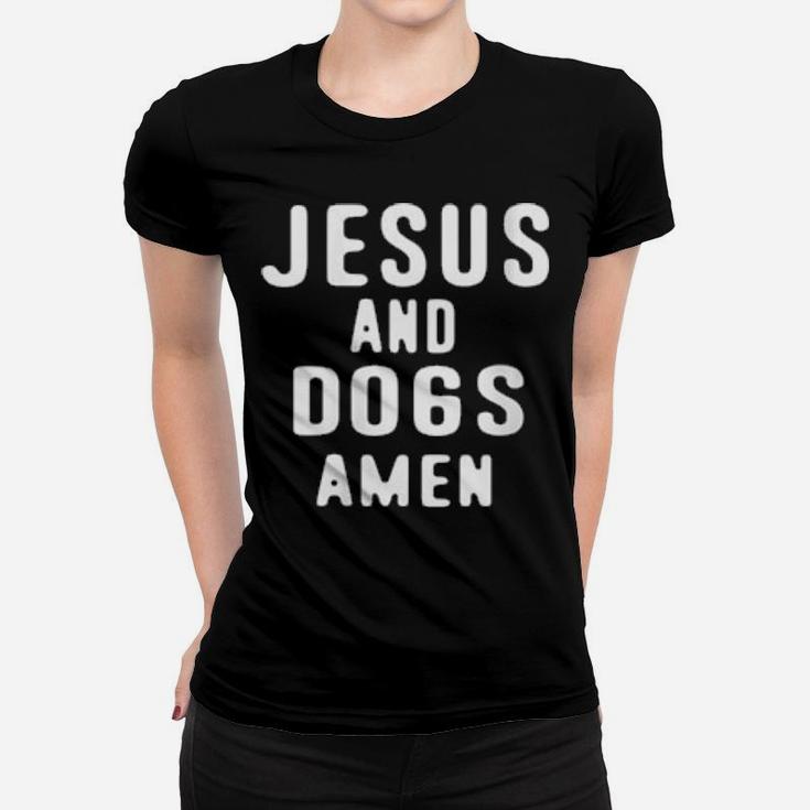 Jesus And Dogs Amen Women T-shirt