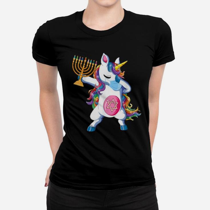 Jewnicorn Hanukkah Unicorn Girl Women T-shirt
