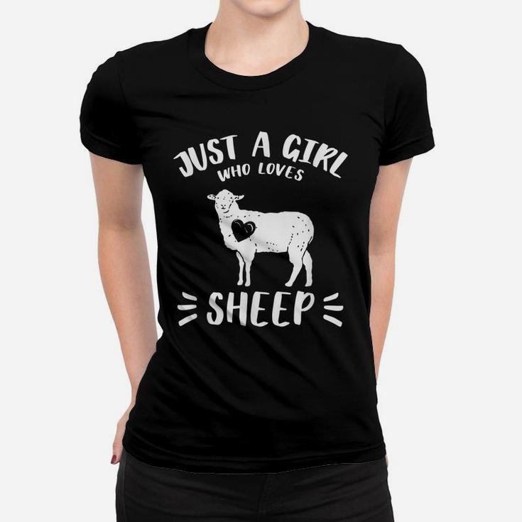 Just A Girl Who Loves Sheep Farm Animal Funny Gift Idea Women T-shirt