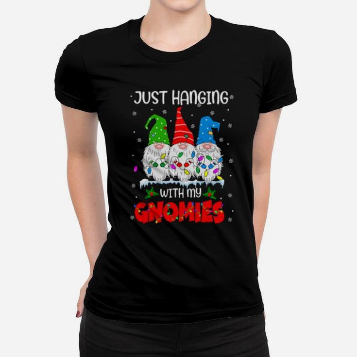 Just Hanging With My Gnomies Ugly Xmas Costume Women T-shirt
