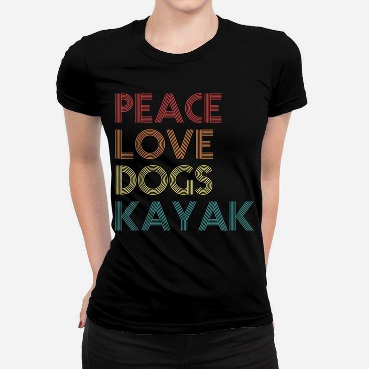 Kayaker Kayaking Apparel Kayak And Dog Lovers Vintage Retro Women T-shirt