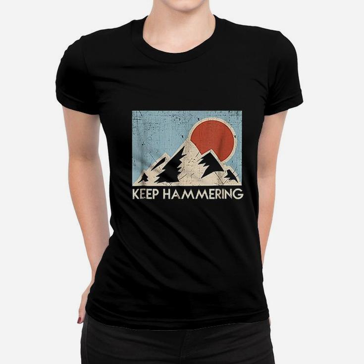 Keep Hammering Mountain Sun Trail Runner Women T-shirt