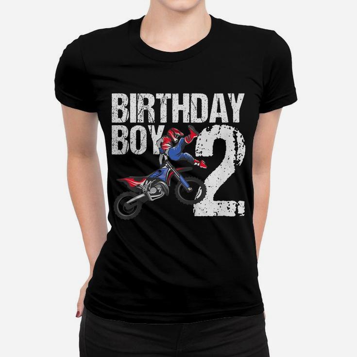 Kids 2 Year Old Dirt Bike Birthday Party Motocross Mx 2Nd Gift Women T-shirt