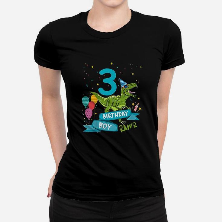 Kids 3Rd Birthday Boy Party  Dinosaur Women T-shirt