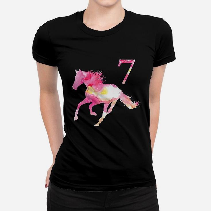 Kids 7Th Birthday Horse Gift For 7 Year Old Girls Women T-shirt