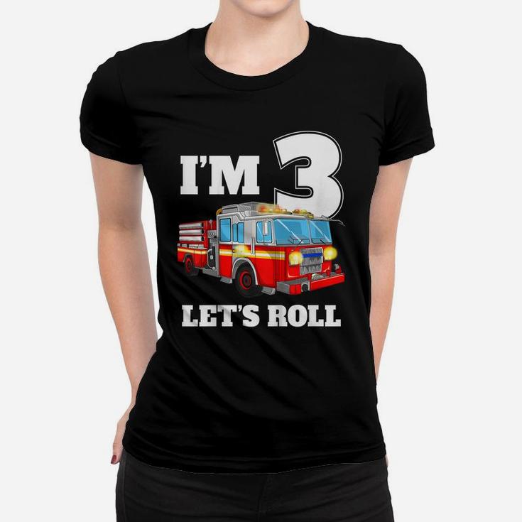 Kids Fire Truck 3Rd Birthday T Shirt Boy Toddler Firefighter Tee Women T-shirt
