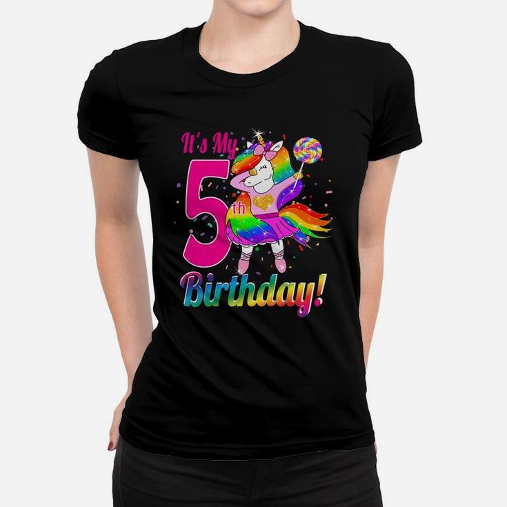 Kids Its My 5Th Birthday Unicorn Shirt 5 Year Old Girls Outfit Women T-shirt