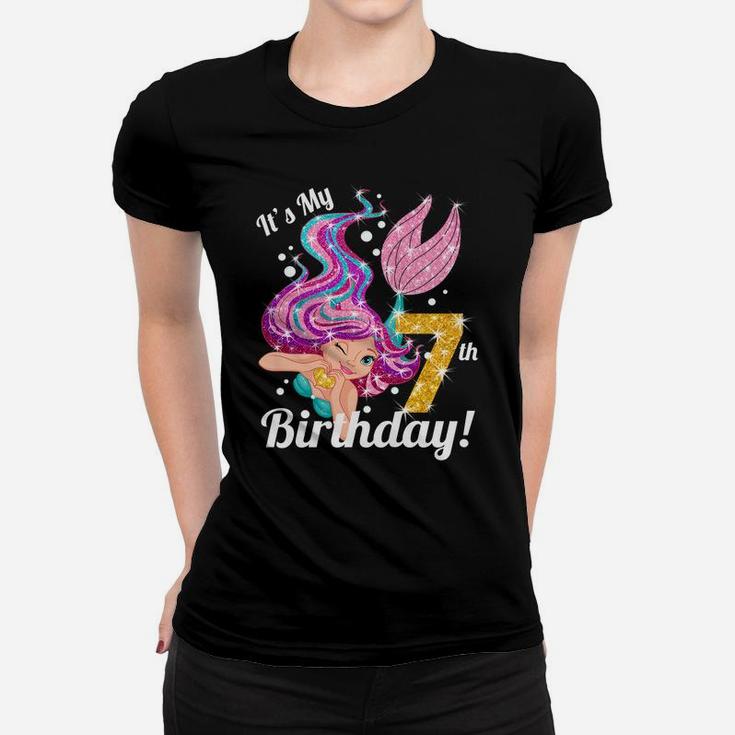 Kids It's My 7Th Birthday Mermaid Shirt 7 Year Old Girls Gift Women T-shirt