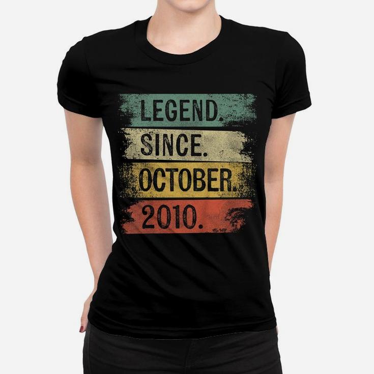 Kids Legend Since October 2010 9 Year Old 9Th Birthday Gifts Women T-shirt