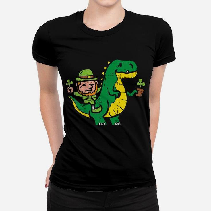 Kids Leprechaun T-Rex Dinosaur Shamrock St Patrick Day Boys Gift Women T-shirt