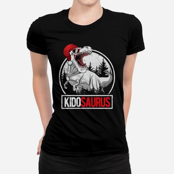 Kids Santa Kidosaurus Shirt For Kids Matching Christmas T-Rex Boy Women T-shirt