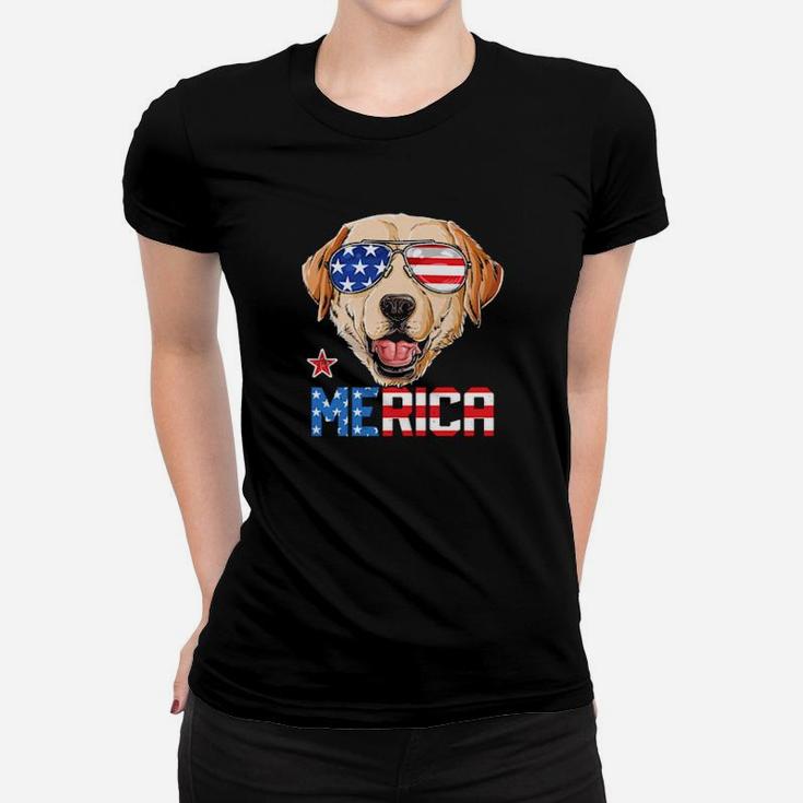 Labrador 4Th Of July Merica American Flag Women T-shirt