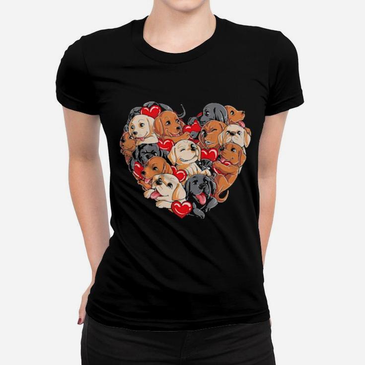 Labrador Valentines Day Dog Lover Heart Women T-shirt