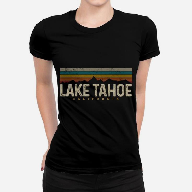 Lake Tahoe Vintage Mountains Hiking Camping Retro California Women T-shirt