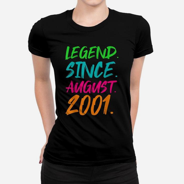 Legend Since August 2001 Boys Girls Bday Gifts 19Th Birthday Women T-shirt