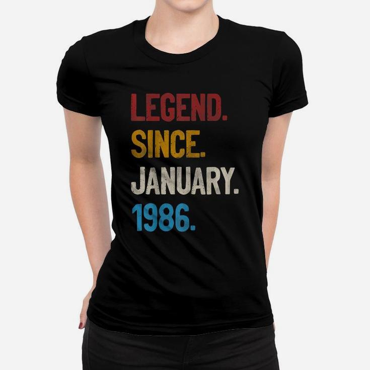 Legend Since January 1986 Tee 35Th Birthday Gifts 35 Years O Women T-shirt