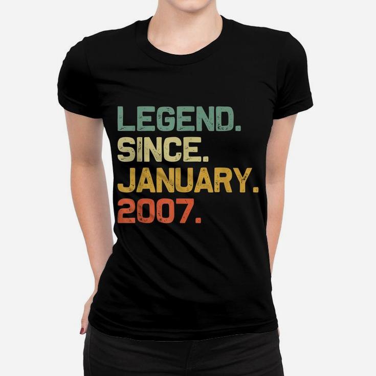 Legend Since January 2007 14Th Gift Birthday 14 Years Old Women T-shirt