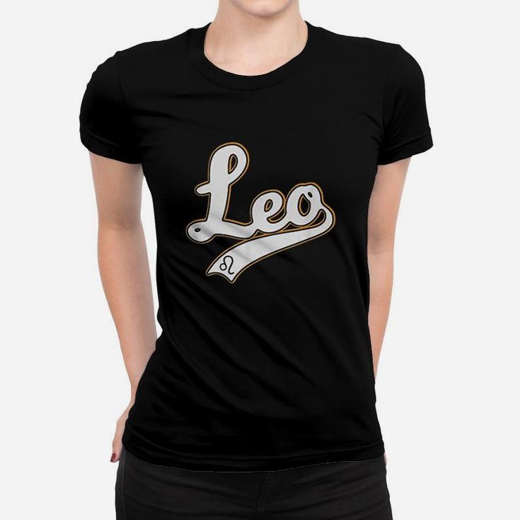 Leo July And August Birthday Astrology Sign Baseball Script Women T-shirt