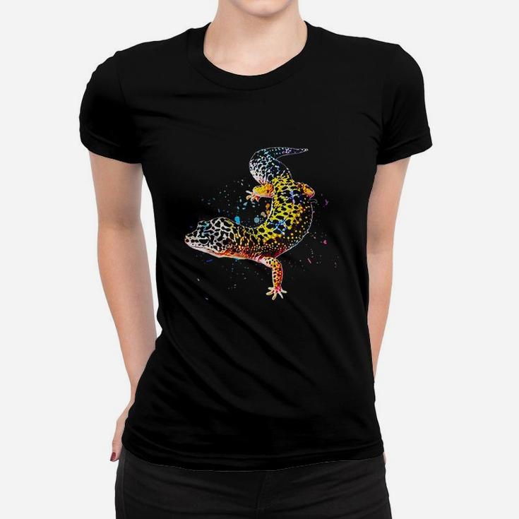 Leopard Gecko Watercolor Reptile Keeper Gecko Fan Women T-shirt