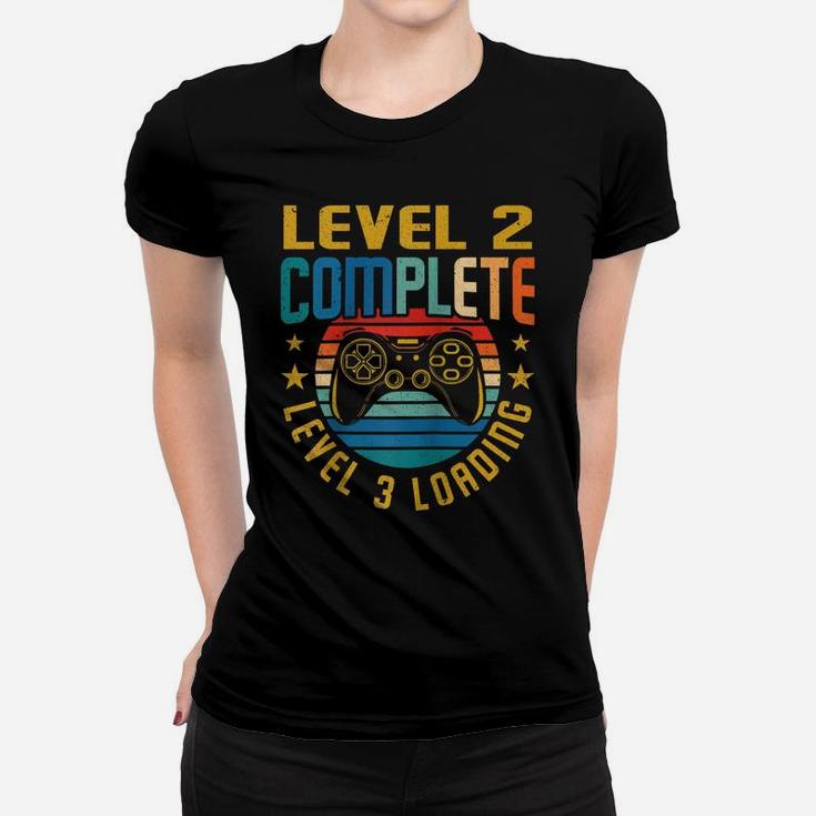Level 2 Complete Level 3 Loading 2Nd Birthday Video Gamer Raglan Baseball Tee Women T-shirt
