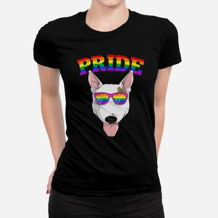 Lgbt Bull Terrier Dog Gay Pride Rainbow Lgbtq Cute Gift Women T-shirt