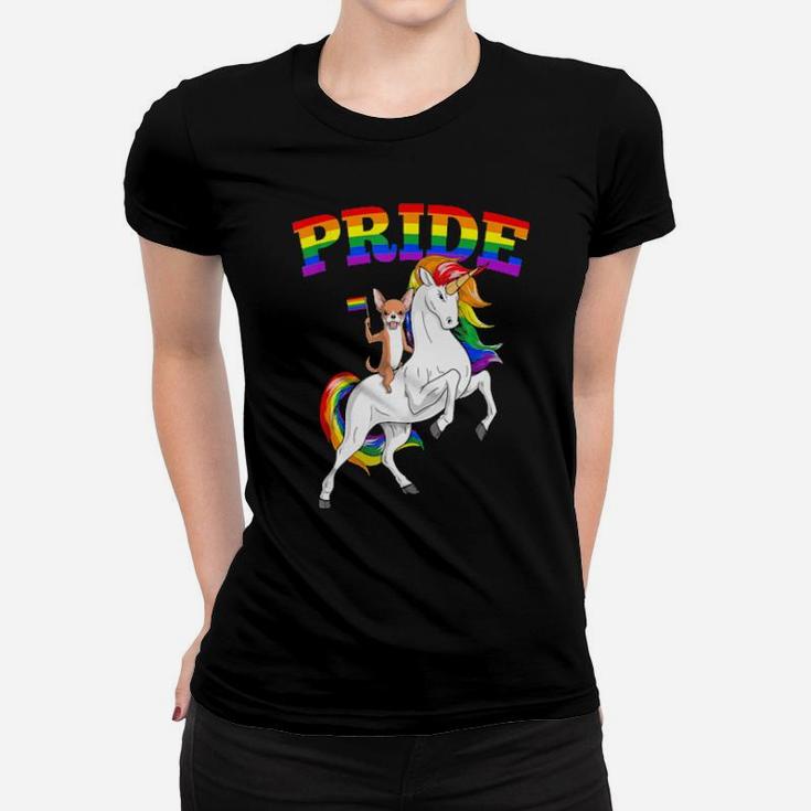 Lgbt Chihuahua Dog Unicorn Gay Pride Rainbow Lgbtq Women T-shirt