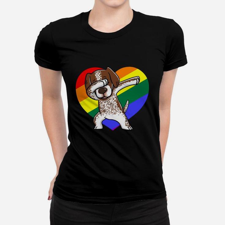 Lgbt German Shorthair Pointer Dabbing Dog Breeds Funny Gift Women T-shirt