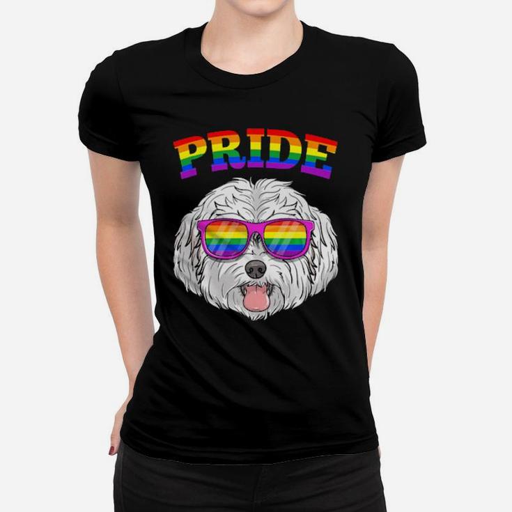 Lgbt Maltese Dog Gay Pride Rainbow Lgbtq Cute Gift Women T-shirt
