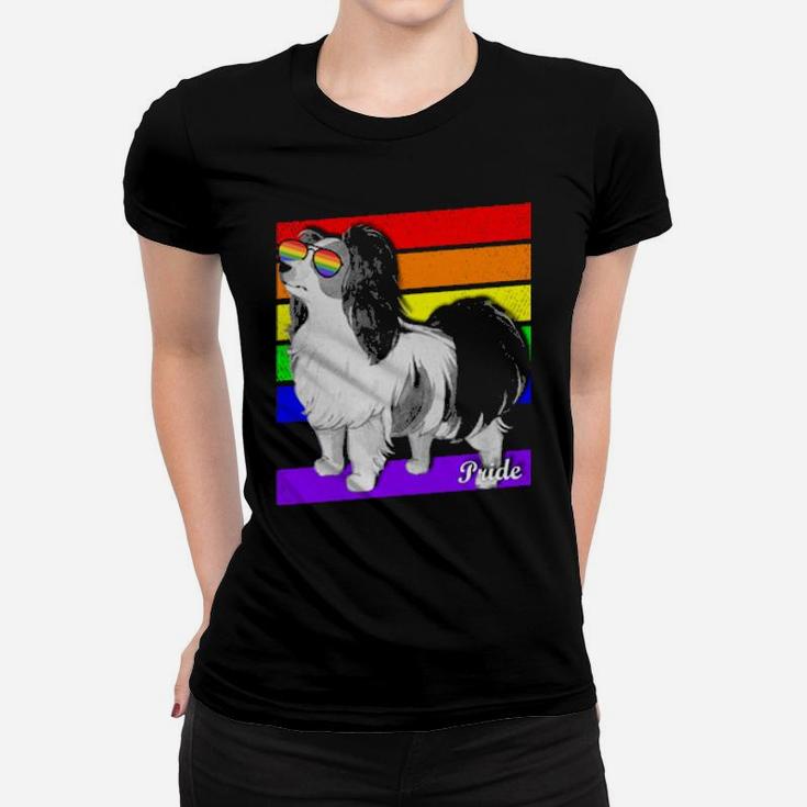 Lgbt Rainbow Flag Gay Pride Papillon Women T-shirt