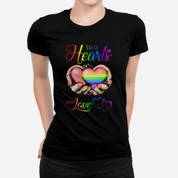 Lgbt Two Hearts One Love Women T-shirt