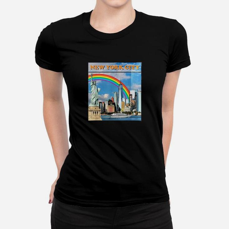 Lgbtq New York City Vintage Gay Pride Rainbow Design Women T-shirt